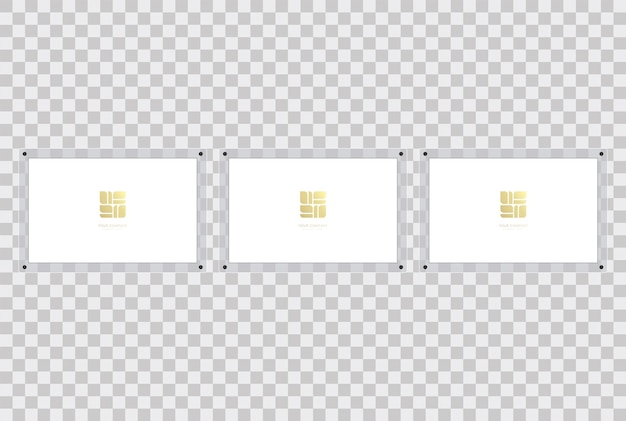 НАБОР макетов акриловых рамок в ландшафтной стеклянной пластине, используемых для плаката фотореалистичного макета