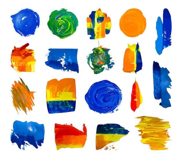 Vector set of acrylic paint stains