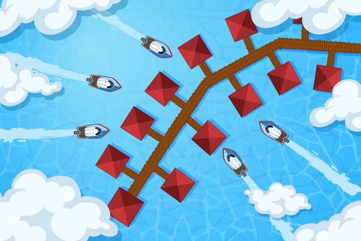Vector set of aerial view scenes