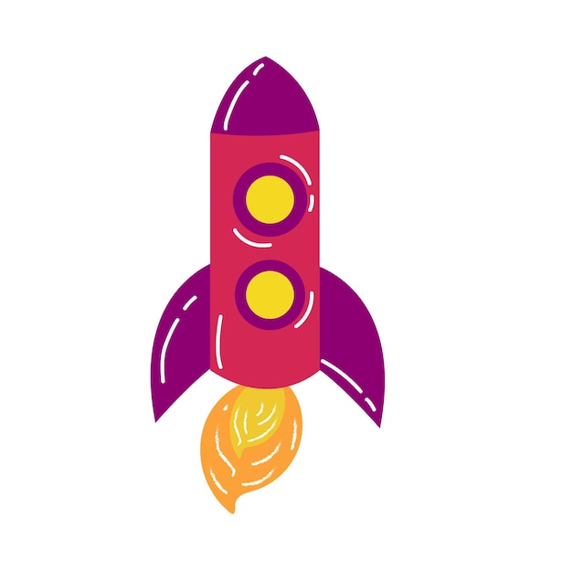 Set of aero space stickers Rocket icon