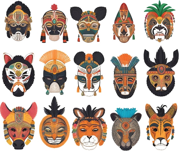 set of african mask