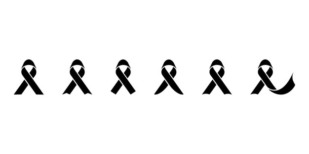 Set di simboli vettoriali nastri aids su sfondo bianco icone vettoriali hiv 10 eps