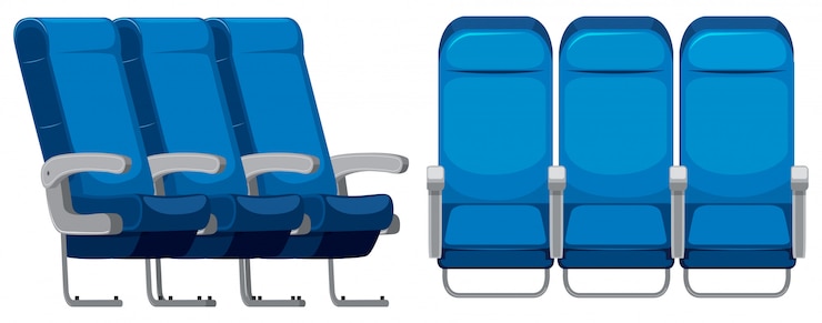 Vector set of airplane seat