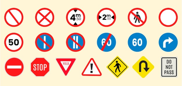 Set of All Road Sign