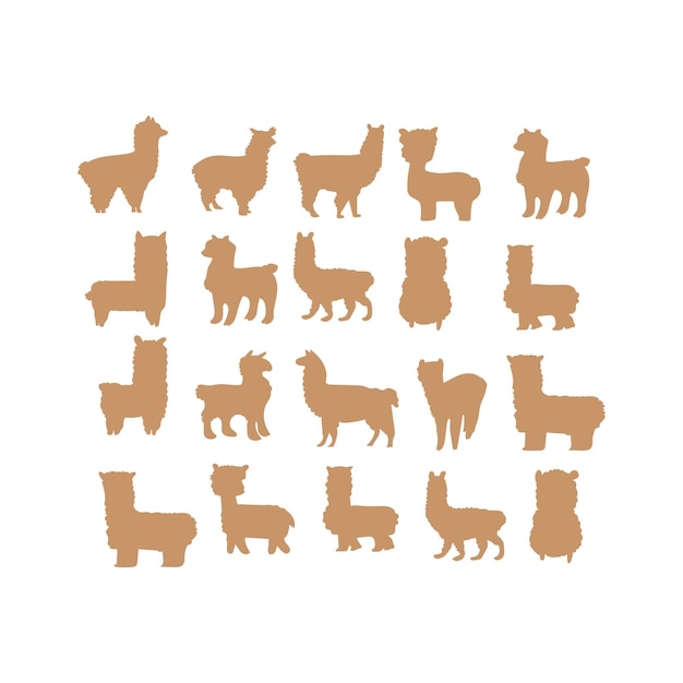 set alpaca icoon vector