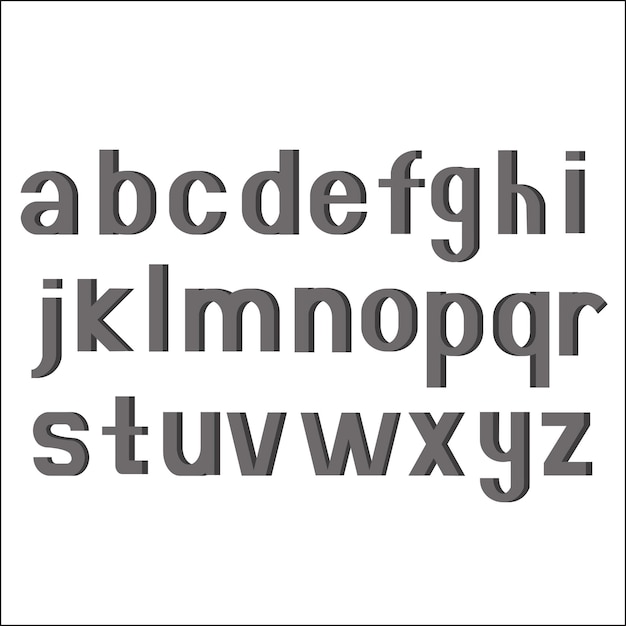 Set Alphabet Vector Font Type letters of gray