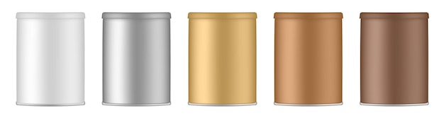 Set aluminium jerrycans Wit zilver goud en bruin tinnen bakjes Thee of cockie jar