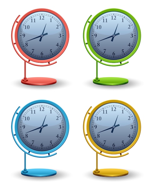 Set analog clock illustration