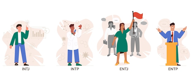 Набор типов людей аналитика MBTI Соционика mbti Тест личности Концепция поведения разума