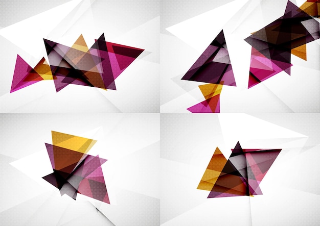 Set of angle and straight lines design abstract backgrounds