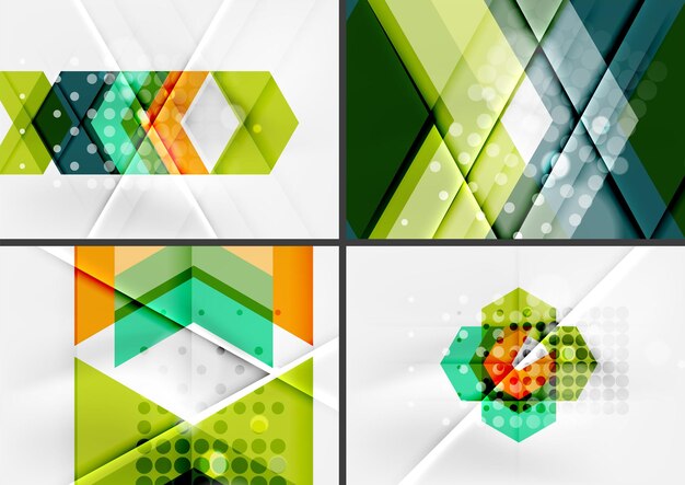 Set of angle and straight lines design abstract backgrounds