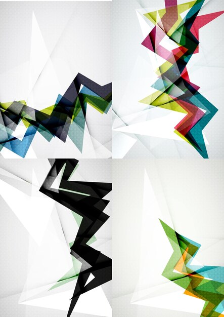 Набор угловых и прямых линий дизайна абстрактных фонов