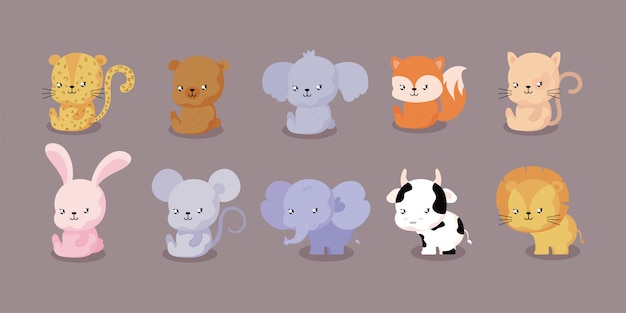 Vector set of animal for baby