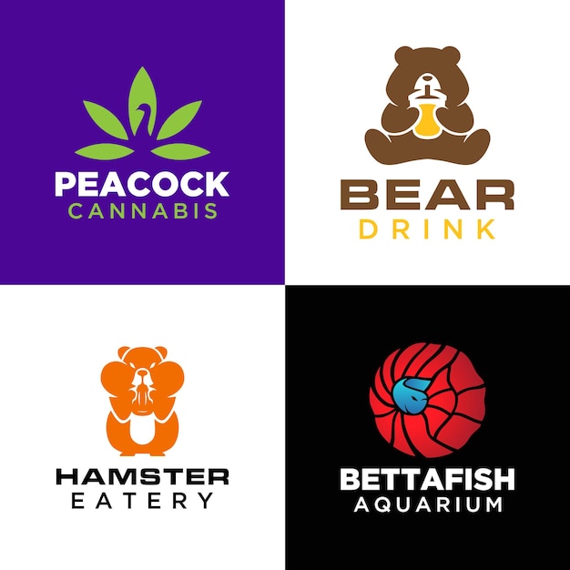 Set of animal logo templates