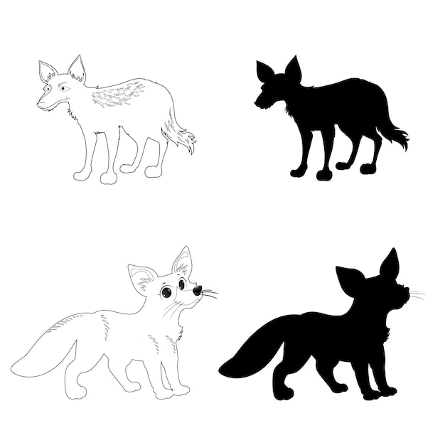 Set of animals silhouette design