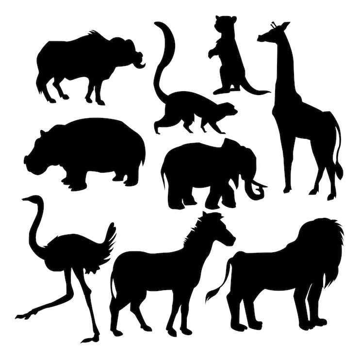 Vector 動物のシルエットのセット