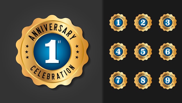 Vettore set di badge anniversario