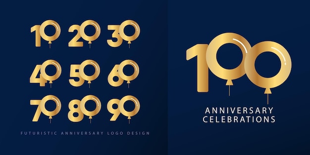 Impostare il concetto di logo design anniversario.