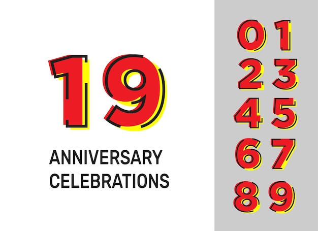 Set anniversary logo design template