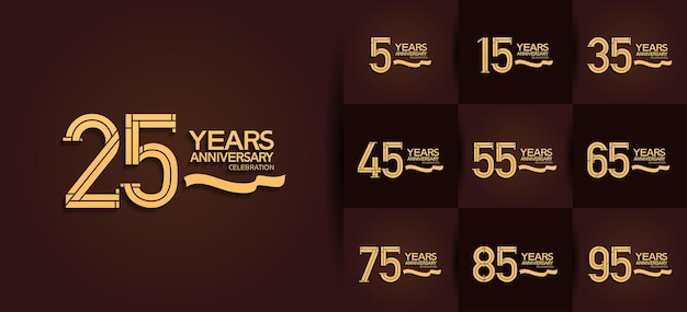 set of anniversary logo style for celebration moment