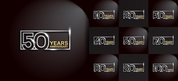 Vector set of anniversary logo style for celebration moment