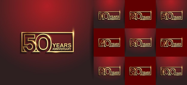 Vector set of anniversary logo style for celebration moment