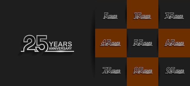 Vector set of anniversary logo style for celebration moment