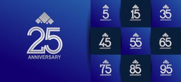 set of anniversary logo template for celebration event