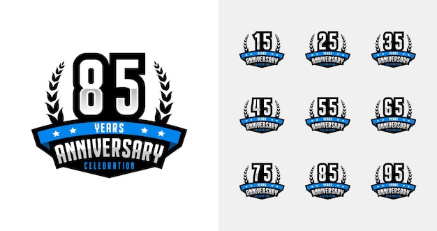 Set of anniversary logo with sport style for celebrations event