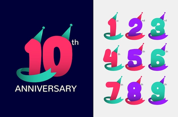 Vettore set di logo dell'anniversario