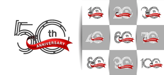 Il set del logotipo dell'anniversario può essere utilizzato per l'evento di celebrazione