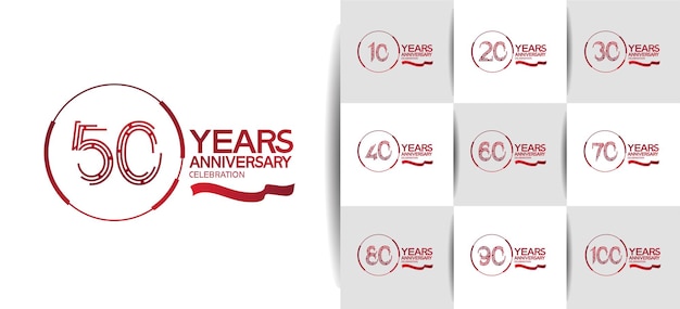 Vector set of anniversary logotype can be use for celebration special event