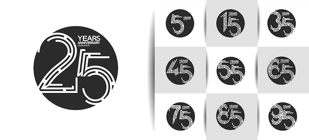 Set of anniversary logotype can be use for celebration special event