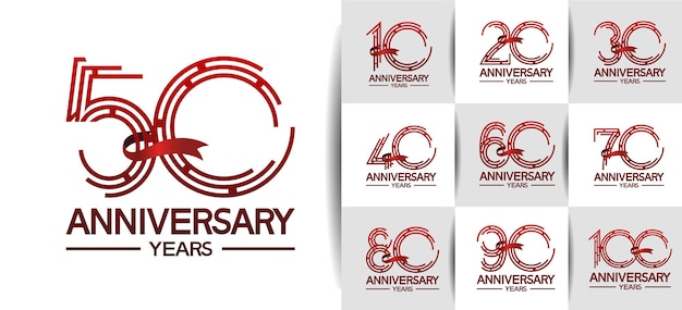 Il set di logo dell'anniversario può essere utilizzato per celebrare eventi speciali
