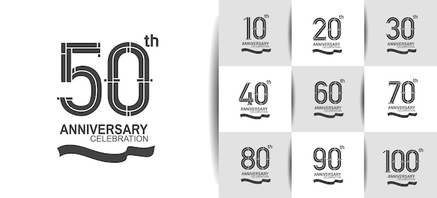 Il set di logo dell'anniversario può essere utilizzato per celebrare eventi speciali