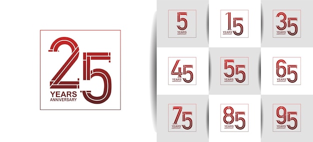 Set of anniversary logotype can be use for celebration special event