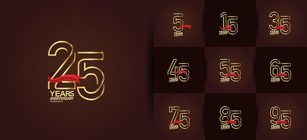 Set of anniversary logotype can be use for celebration special event