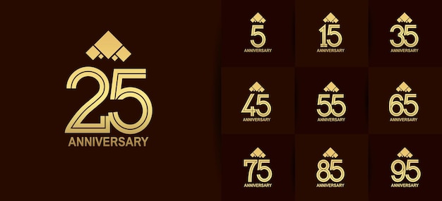 Set di logotipo anniversario per evento di celebrazione