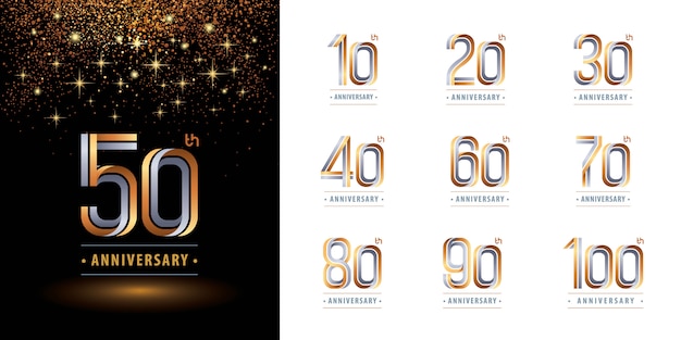Vector set of anniversary logotype design, celebrate anniversary logo