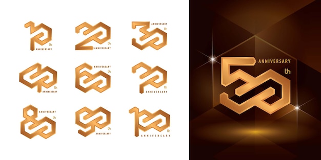 Set di design del logotipo di anniversario