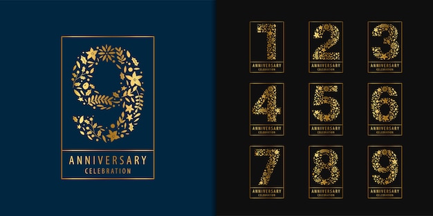 Set of anniversary logotype. 