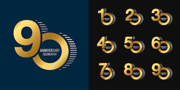 Set di logotipo di anniversario.