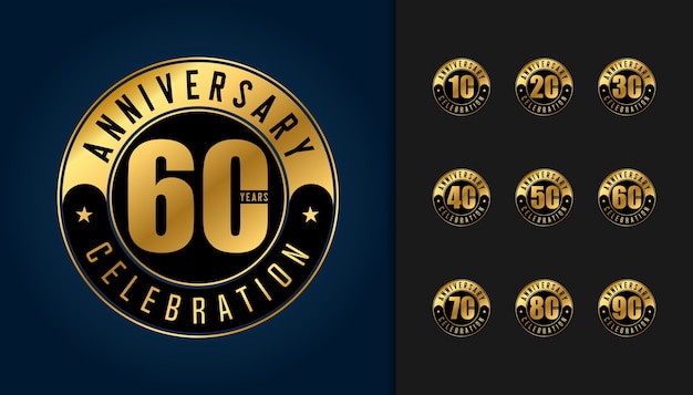 Set of anniversary logotype