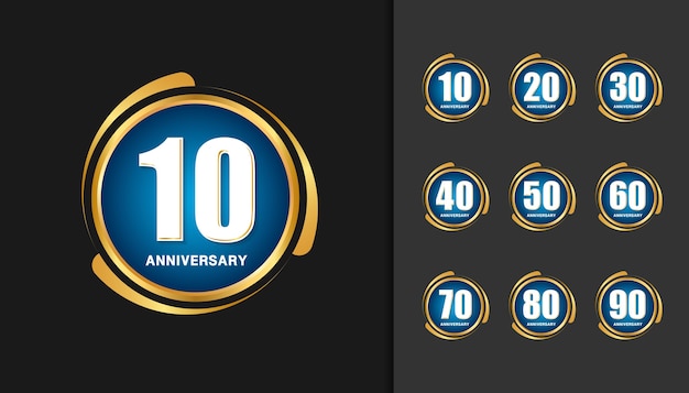 Set di logotipo di anniversario