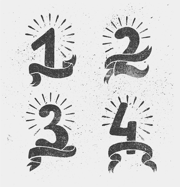 Vector set of anniversary numbers