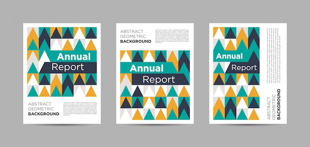 Vector set of annual report brochures