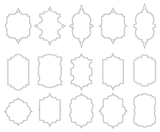 Vector set of antique frames isolated on white