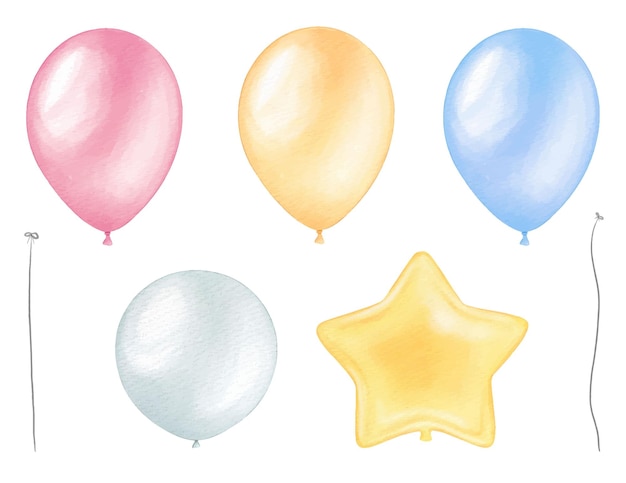 Set aquarel ballonnen balloon