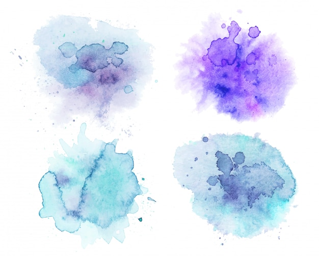 Vector set aquarel vlekken, abstracte aquarel