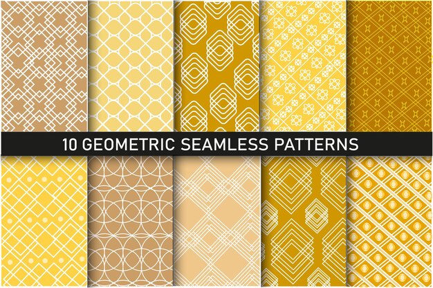 Set of arabic seamless patterns. Asian geometric traditional design islamic pattern